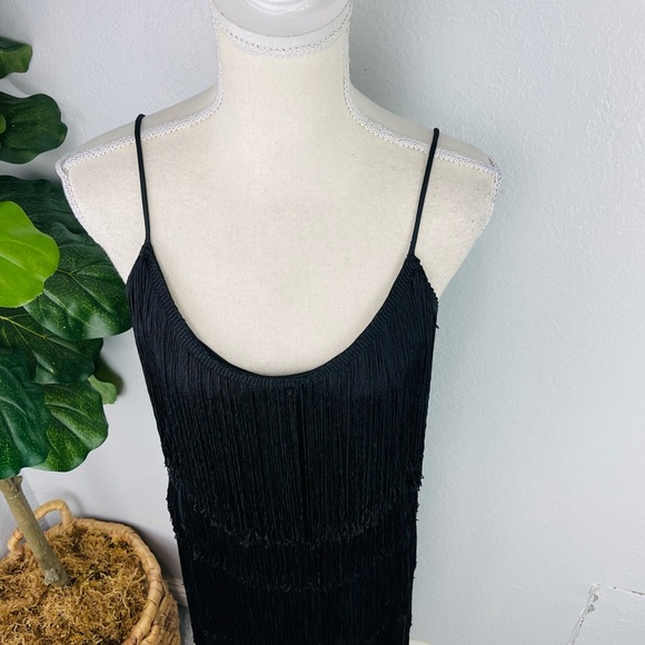 Vintage Shuet Young for HW Collections Black Finger Flapper Style Midi Dress - Picture 3 of 7